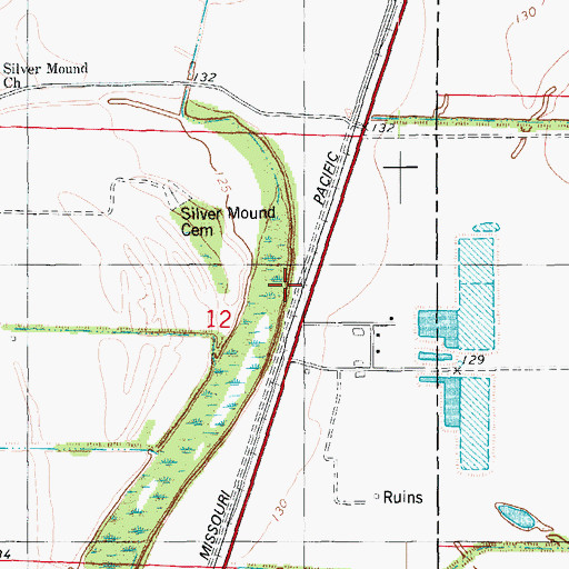 Topographic Map of Silver Mound Church, AR