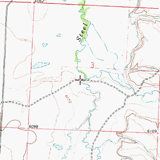 Topographic Map of Francis Creek, MT