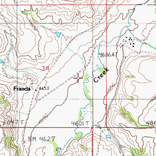 Topographic Map of Francis School (historical), MT