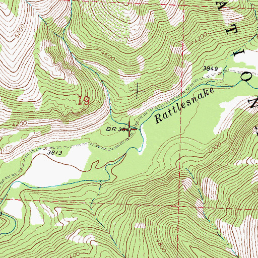 Topographic Map of Fraser Creek, MT