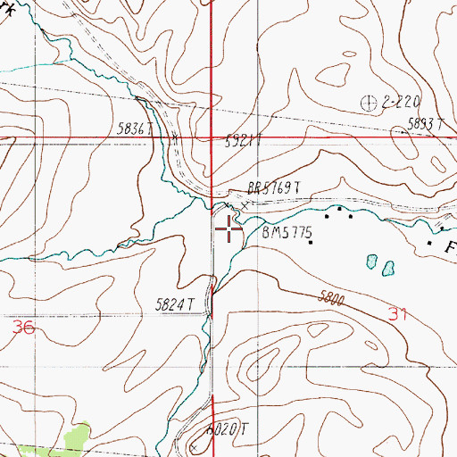 Topographic Map of Frazier Creek, MT
