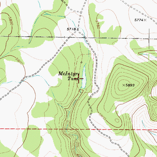 Topographic Map of McIntyre Tank, AZ