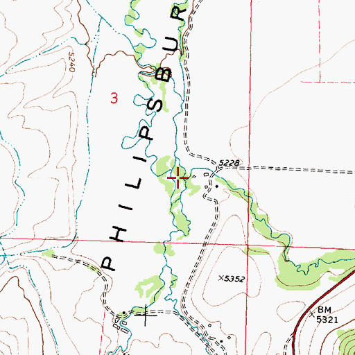 Topographic Map of Fred Burr Creek, MT
