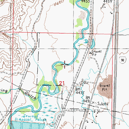 Topographic Map of Fred Burr Creek, MT