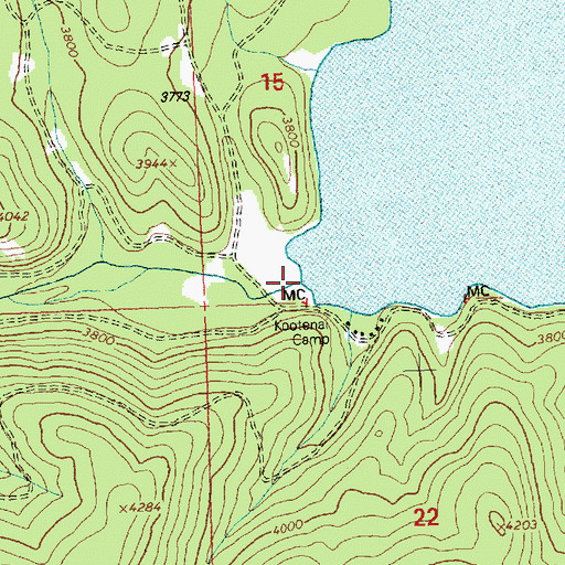 Topographic Map of Freeland Creek, MT