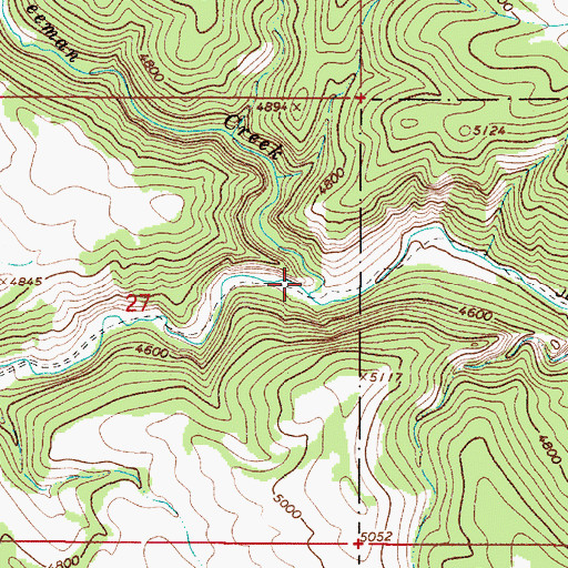 Topographic Map of Freeman Creek, MT