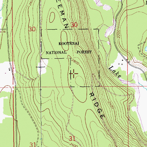 Topographic Map of Freeman Ridge, MT