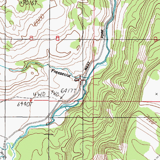 Topographic Map of Freezeout Creek, MT