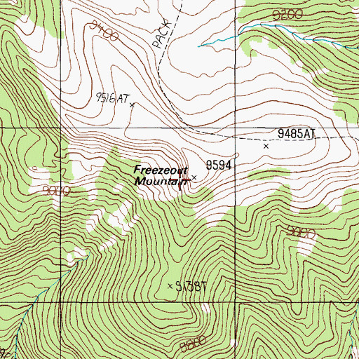 Topographic Map of Freezeout Mountain, MT