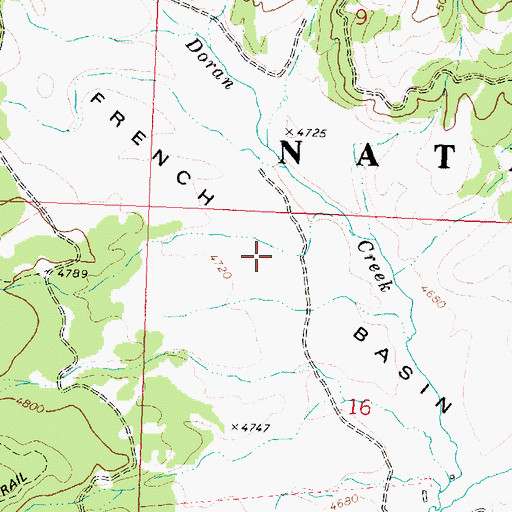 Topographic Map of French Basin, MT