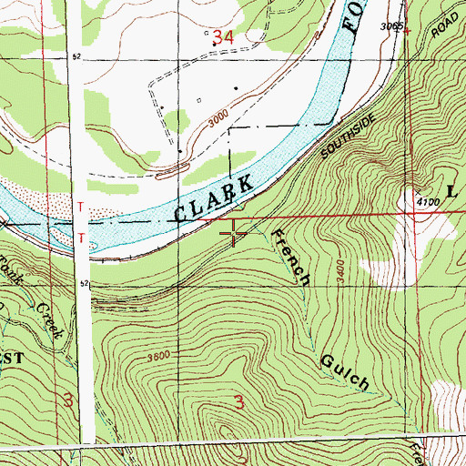 Topographic Map of French Gulch, MT