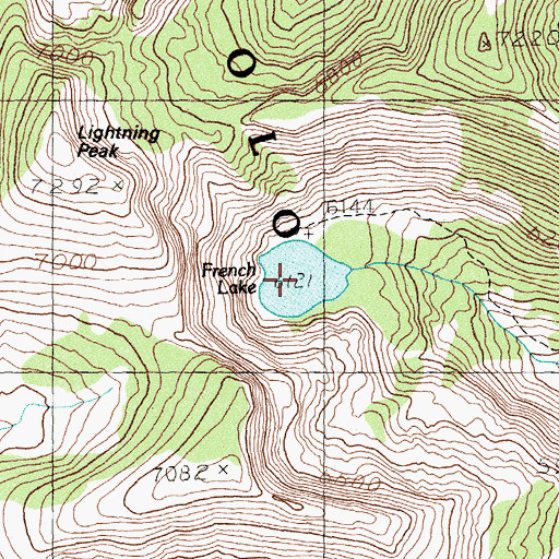 Topographic Map of French Lake, MT