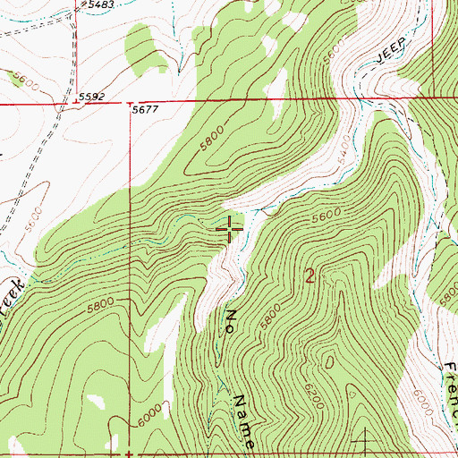 Topographic Map of Frenchies Gulch, MT