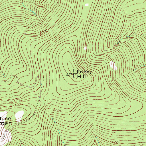 Topographic Map of Friday Hill, MT