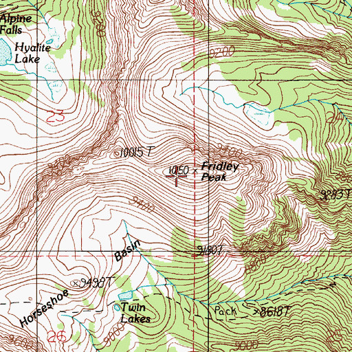 Topographic Map of Fridley Peak, MT