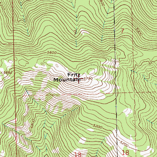 Topographic Map of Fritz Mountain, MT