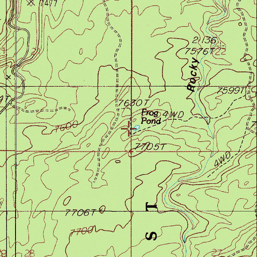 Topographic Map of Frog Pond, MT