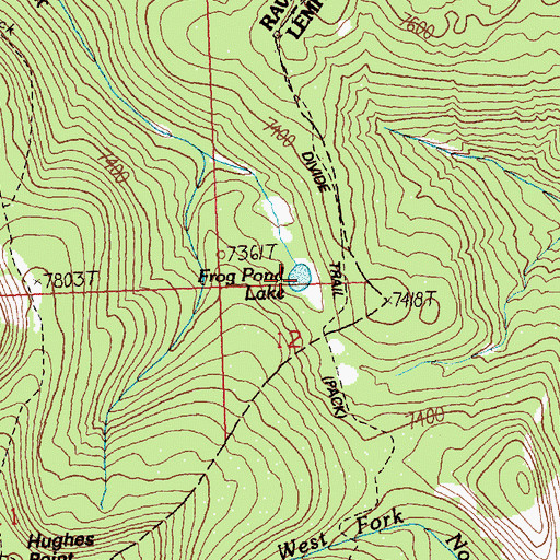 Topographic Map of Frog Pond Lake, MT