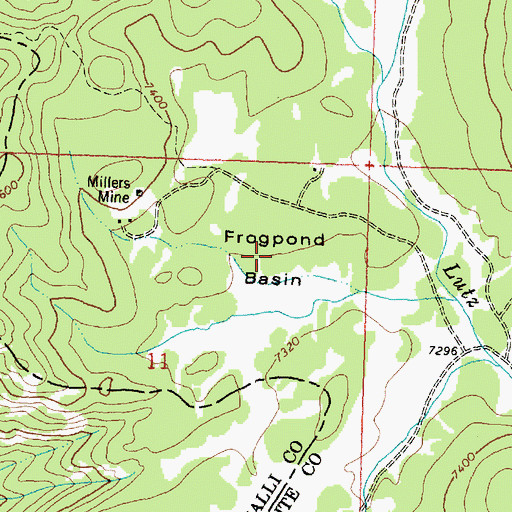 Topographic Map of Frogpond Basin, MT