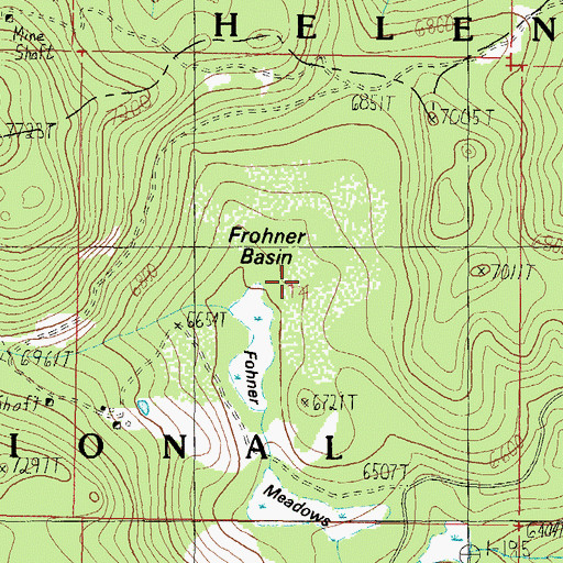 Topographic Map of Frohner Meadows, MT