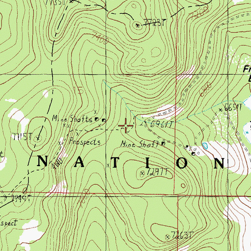 Topographic Map of Frohner Mine, MT