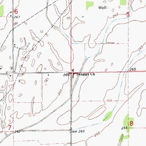 Topographic Map of Skaggs Church of Christ, AR