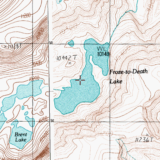 Topographic Map of Froze-to-Death Lake, MT