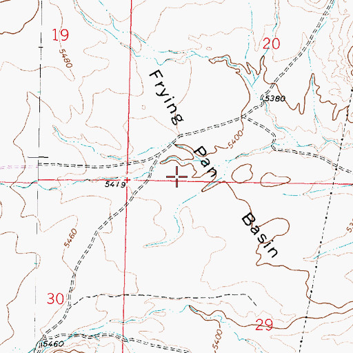 Topographic Map of Frying Pan Basin, MT