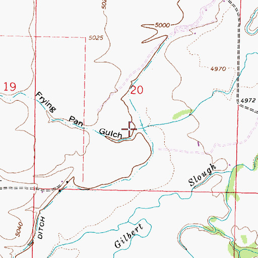 Topographic Map of Frying Pan Gulch, MT