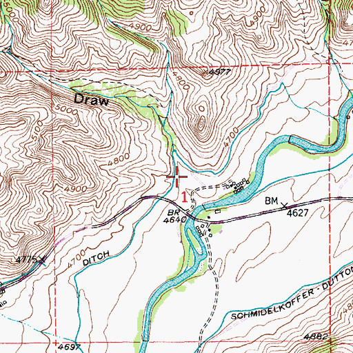 Topographic Map of Fuller Draw, MT