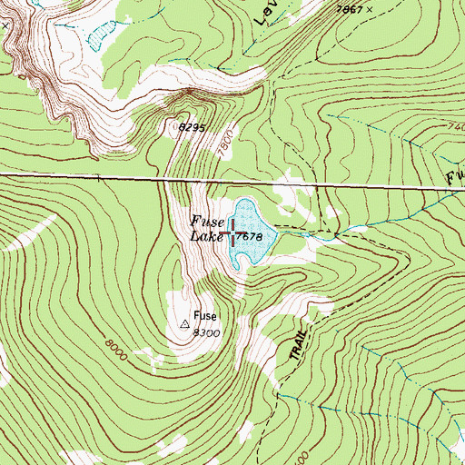 Topographic Map of Fuse Lake, MT