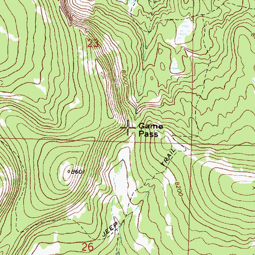 Topographic Map of Game Pass, MT