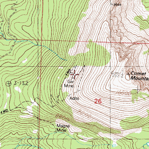 Topographic Map of Gar Mine, MT
