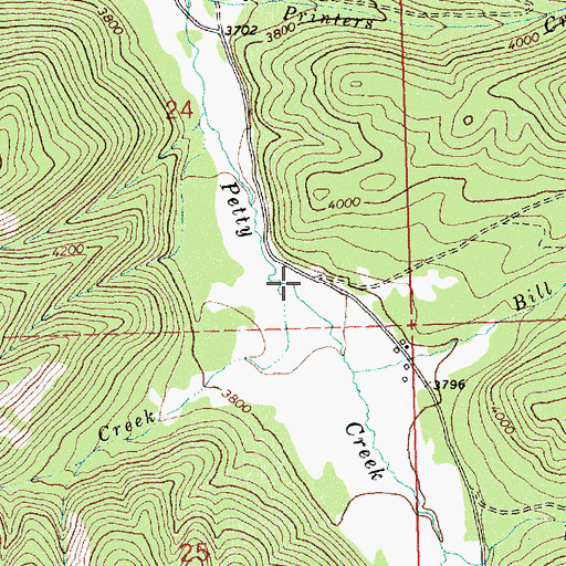 Topographic Map of Garden Creek, MT