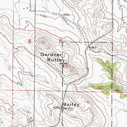Topographic Map of Gardner Butte, MT