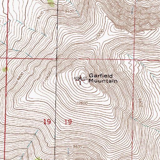 Topographic Map of Garfield Mountain, MT