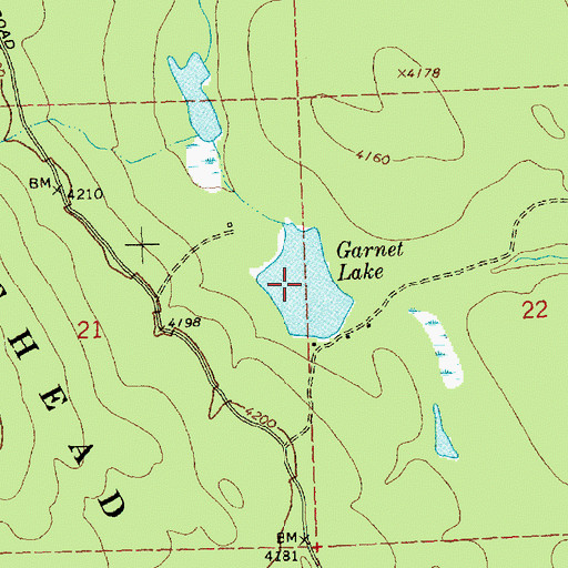 Topographic Map of Garnet Lake, MT
