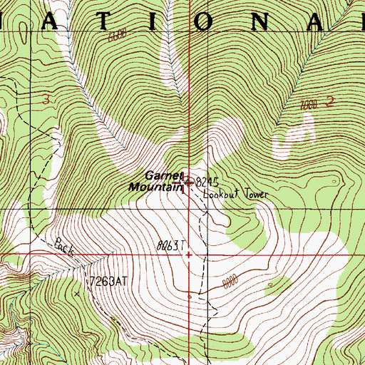 Topographic Map of Garnet Mountain, MT