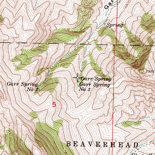 Topographic Map of Garr Spring, MT