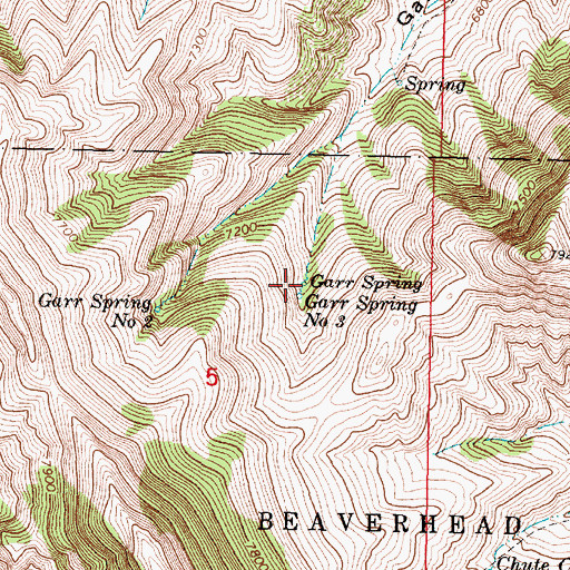 Topographic Map of Garr Spring Number Three, MT