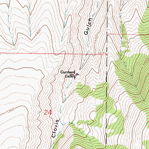 Topographic Map of Garrison Cabin, MT