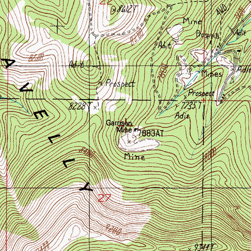 Topographic Map of Garrison Mine, MT