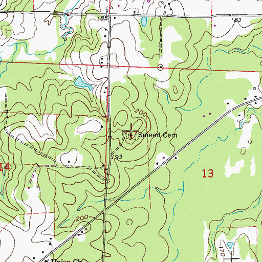 Topographic Map of Smeed Cemetery, AR