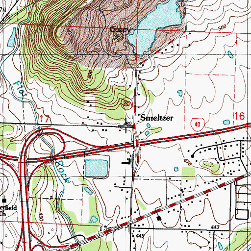 Topographic Map of Smeltzer, AR