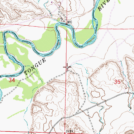 Topographic Map of Gate Creek, MT