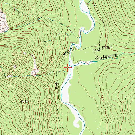 Topographic Map of Gateway Creek, MT