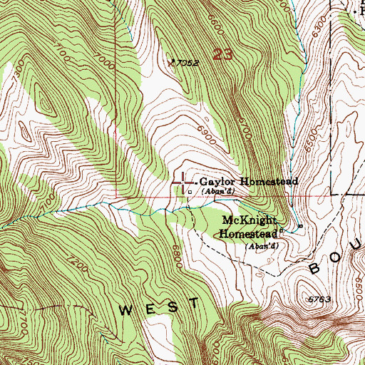 Topographic Map of Gaylor Homestead, MT