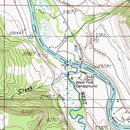 Topographic Map of Gazelle Creek, MT