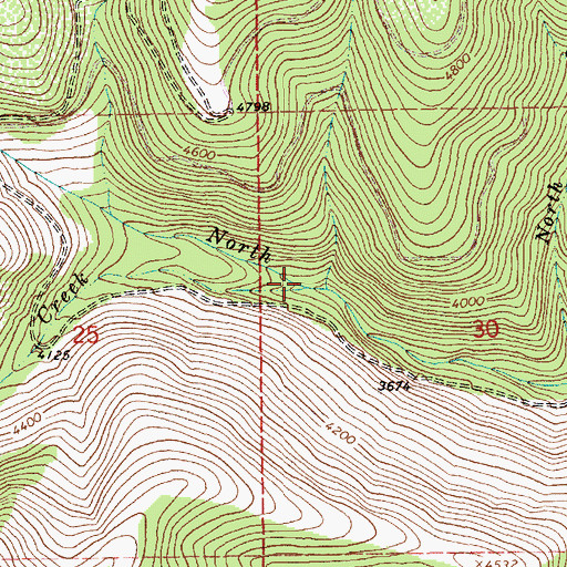 Topographic Map of Gem Creek, MT