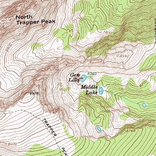 Topographic Map of Gem Lake, MT